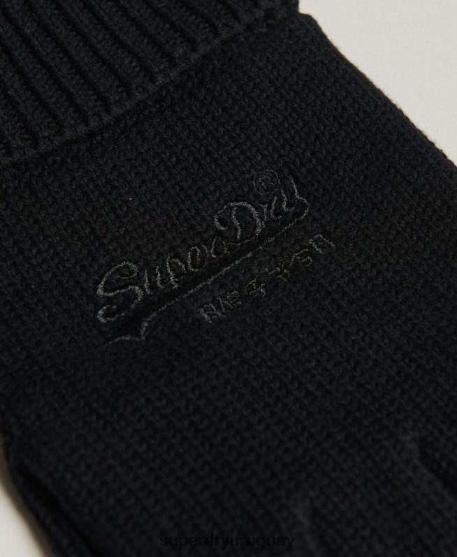 uy Superdry hombres guantes lisos esenciales negro DT2N8Z1702 accesorios