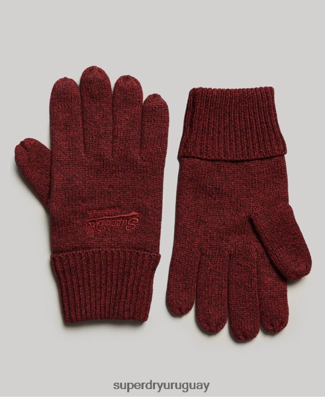 uy Superdry hombres guantes lisos esenciales rojo DT2N8Z1703 accesorios