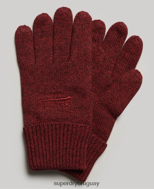 uy Superdry hombres guantes lisos esenciales rojo DT2N8Z1703 accesorios