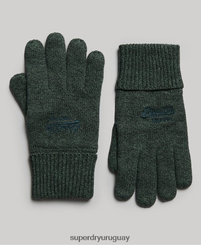 uy Superdry hombres guantes lisos esenciales verde DT2N8Z6390 accesorios