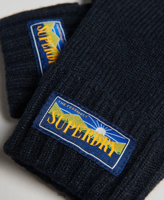 uy Superdry hombres guantes radar de mezcla de lana Armada DT2N8Z1713 accesorios