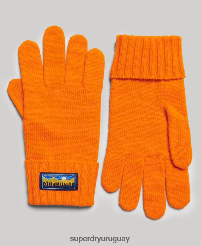 uy Superdry hombres guantes radar de mezcla de lana naranja DT2N8Z1711 accesorios