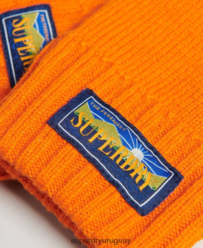 uy Superdry hombres guantes radar de mezcla de lana naranja DT2N8Z1711 accesorios