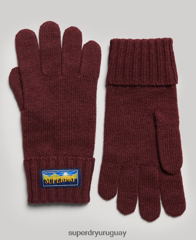 uy Superdry hombres guantes radar de mezcla de lana rojo DT2N8Z1710 accesorios