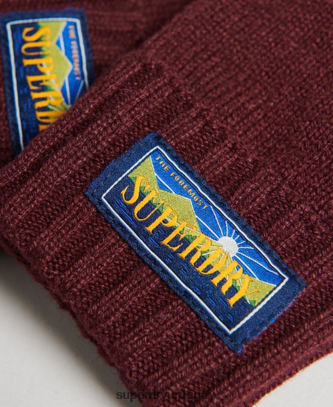 uy Superdry hombres guantes radar de mezcla de lana rojo DT2N8Z1710 accesorios