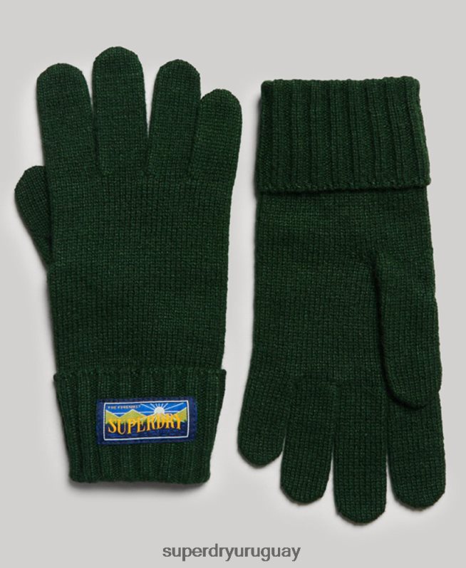 uy Superdry hombres guantes radar de mezcla de lana verde DT2N8Z1712 accesorios