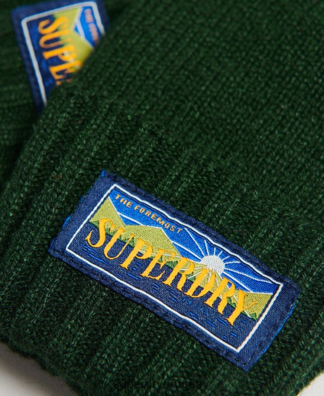 uy Superdry hombres guantes radar de mezcla de lana verde DT2N8Z1712 accesorios