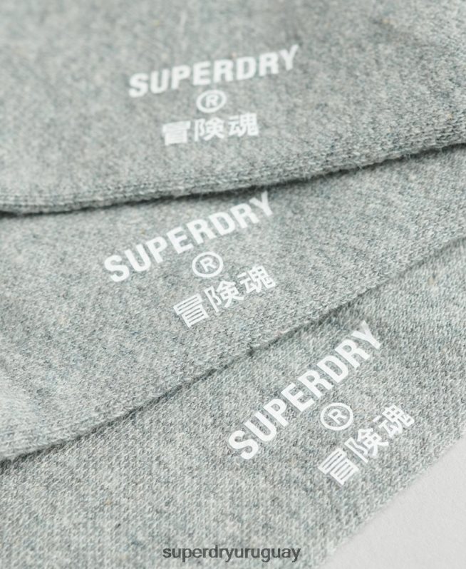uy Superdry hombres Pack de calcetines deportivos de algodón orgánico gris DT2N8Z1659 accesorios