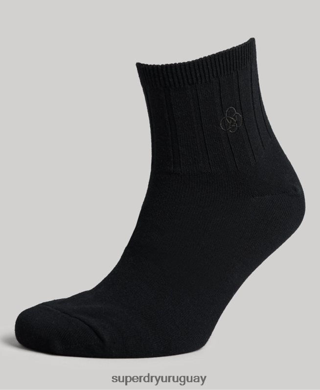 uy Superdry hombres Pack de calcetines tobilleros de algodón orgánico negro DT2N8Z1642 accesorios