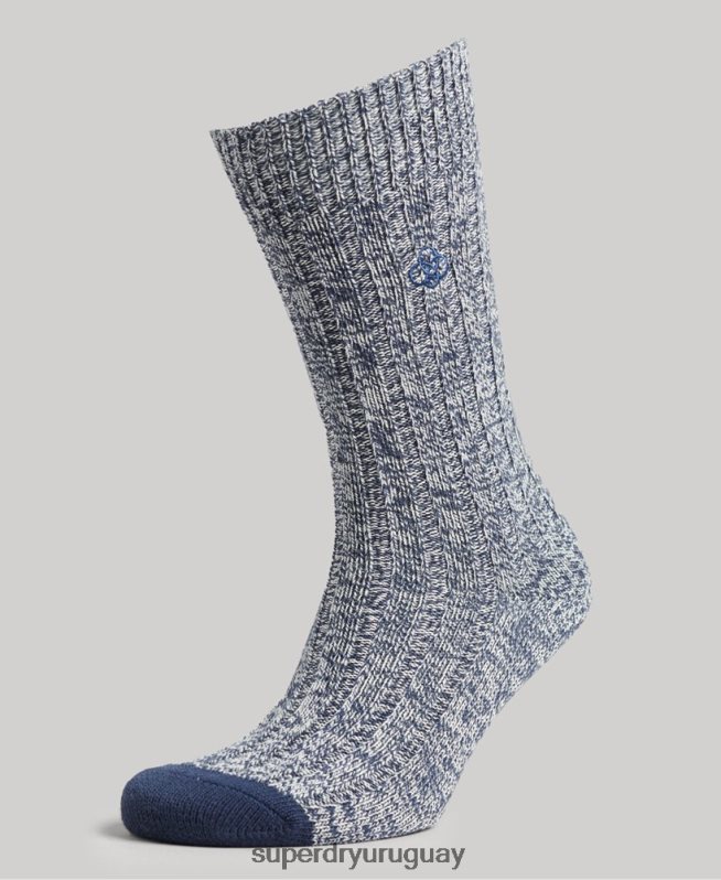 uy Superdry hombres Pack de calcetines torcidos de algodón orgánico azul DT2N8Z1756 accesorios