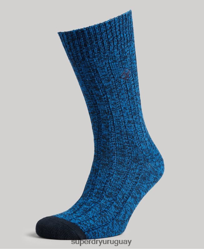 uy Superdry hombres Pack de calcetines torcidos de algodón orgánico azul DT2N8Z1756 accesorios