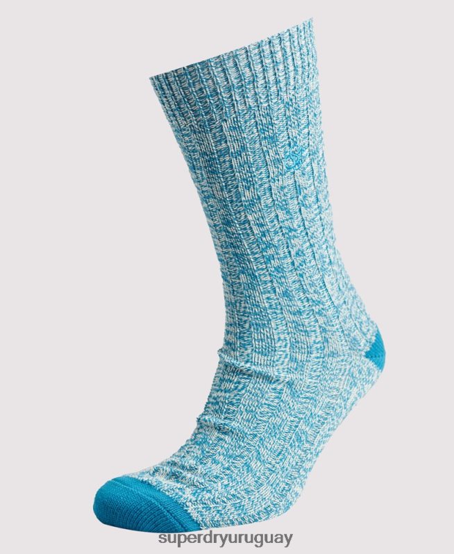 uy Superdry hombres Pack de calcetines torcidos de algodón orgánico azul DT2N8Z1764 accesorios