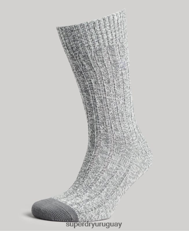 uy Superdry hombres Pack de calcetines torcidos de algodón orgánico gris DT2N8Z1765 accesorios