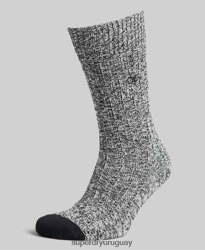 uy Superdry hombres Pack de calcetines torcidos de algodón orgánico gris DT2N8Z1765 accesorios