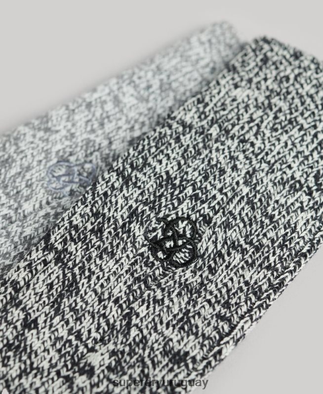 uy Superdry hombres Pack de calcetines torcidos de algodón orgánico gris DT2N8Z1765 accesorios