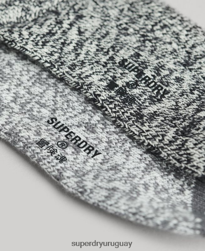 uy Superdry hombres Pack de calcetines torcidos de algodón orgánico gris DT2N8Z1765 accesorios