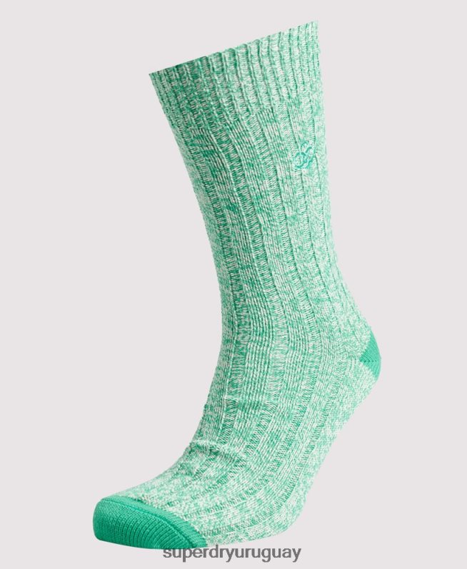uy Superdry hombres Pack de calcetines torcidos de algodón orgánico verde DT2N8Z1763 accesorios