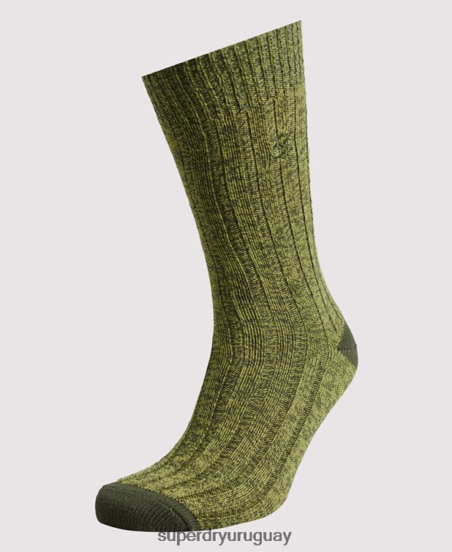 uy Superdry hombres Pack de calcetines torcidos de algodón orgánico verde DT2N8Z1763 accesorios