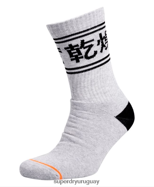 uy Superdry hombres Pack de tres calcetines de algodón orgánico Trophy Crew gris oscuro DT2N8Z1882 accesorios