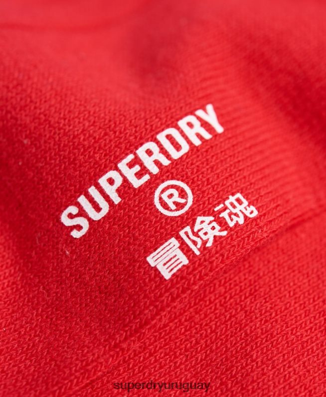 uy Superdry hombres calcetines de canalé casual de algodón orgánico rojo DT2N8Z1868 accesorios