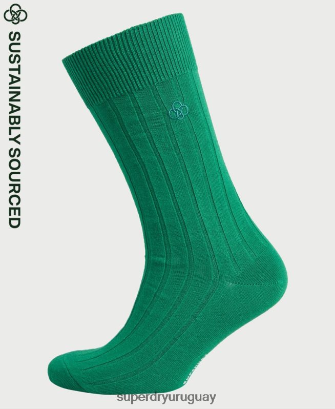 uy Superdry hombres calcetines de canalé casual de algodón orgánico verde DT2N8Z1869 accesorios