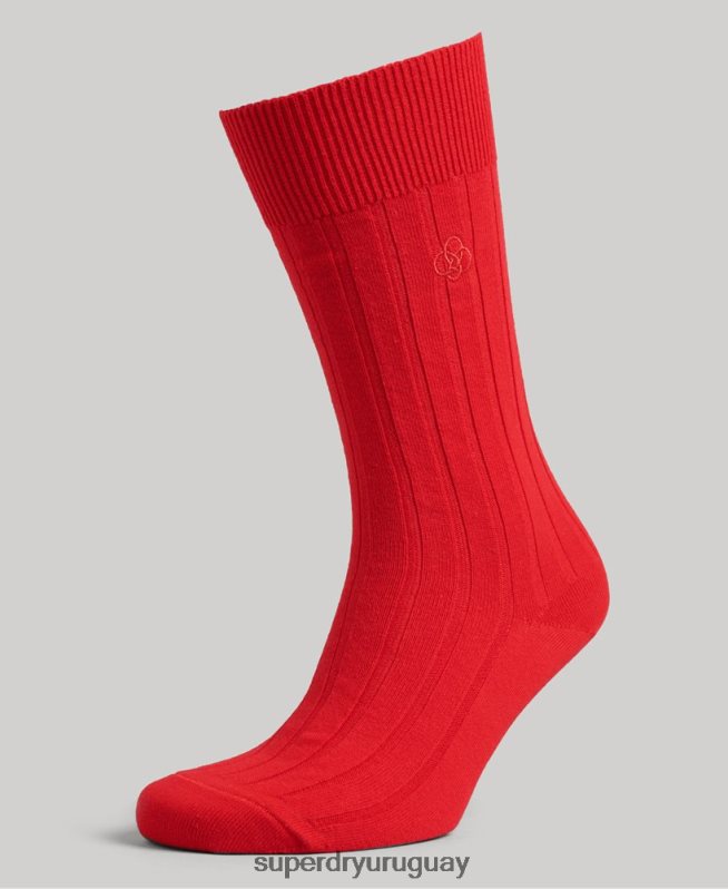 uy Superdry hombres calcetines de canalé de algodón orgánico rojo DT2N8Z1782 accesorios