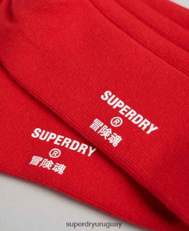 uy Superdry hombres calcetines de canalé de algodón orgánico rojo DT2N8Z1782 accesorios