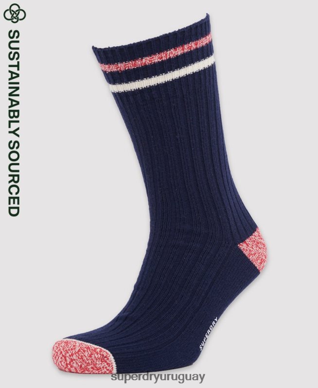 uy Superdry hombres calcetines de tubo Heritage de algodón orgánico Armada DT2N8Z1827 accesorios