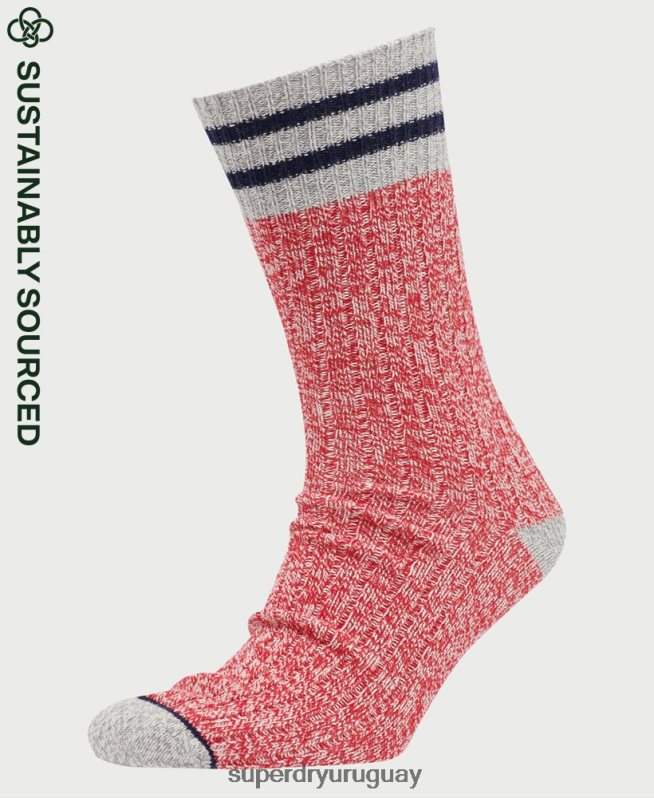 uy Superdry hombres calcetines de tubo Heritage de algodón orgánico rojo DT2N8Z1829 accesorios