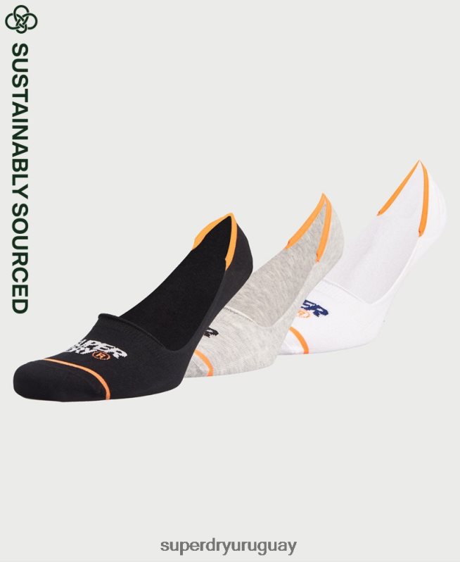 uy Superdry hombres calcetines deportivos invisibles de algodón orgánico blanco DT2N8Z1854 accesorios