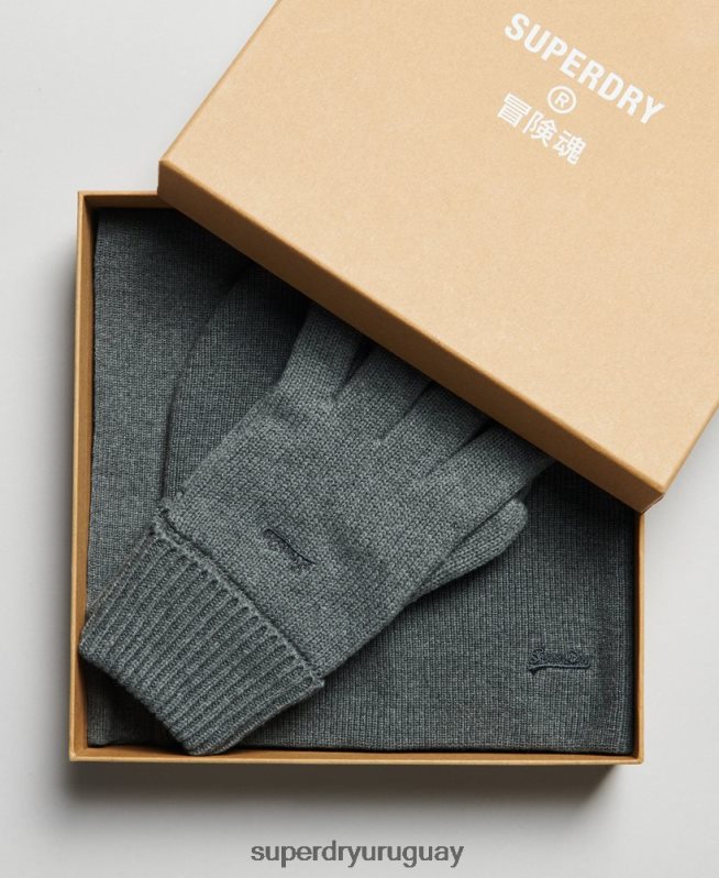 uy Superdry hombres conjunto de accesorios con logotipo vintage gris DT2N8Z1648 accesorios