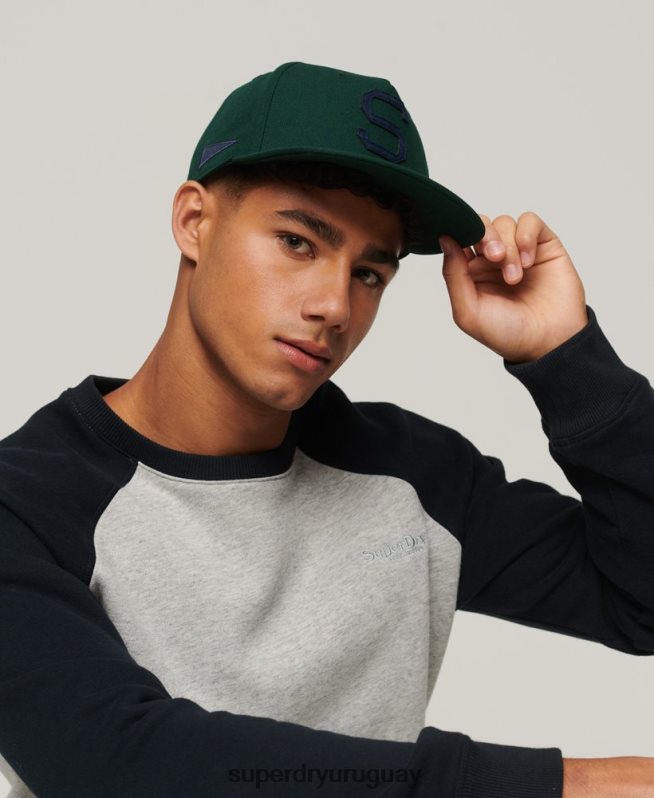 uy Superdry hombres gorra b-boy con gráfico verde DT2N8Z1676 accesorios
