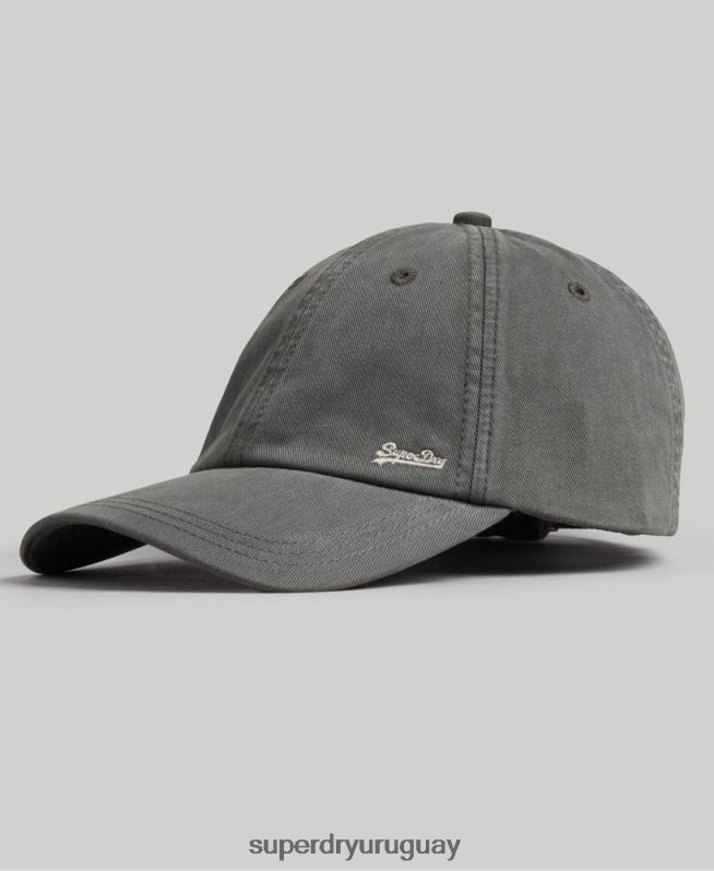 uy Superdry hombres gorra bordada vintage gris oscuro DT2N8Z1641 accesorios