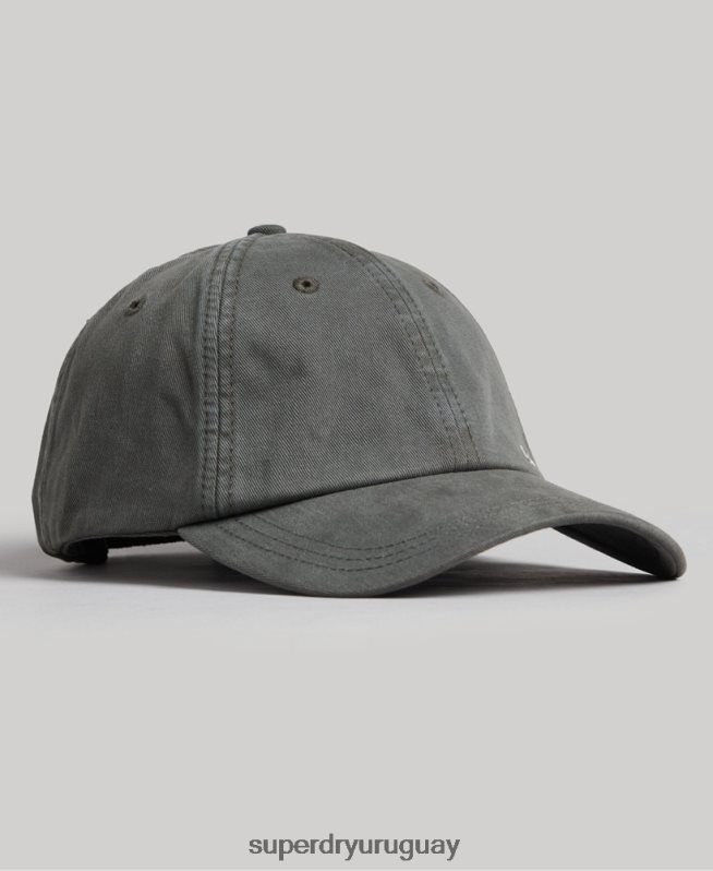 uy Superdry hombres gorra bordada vintage gris oscuro DT2N8Z1641 accesorios