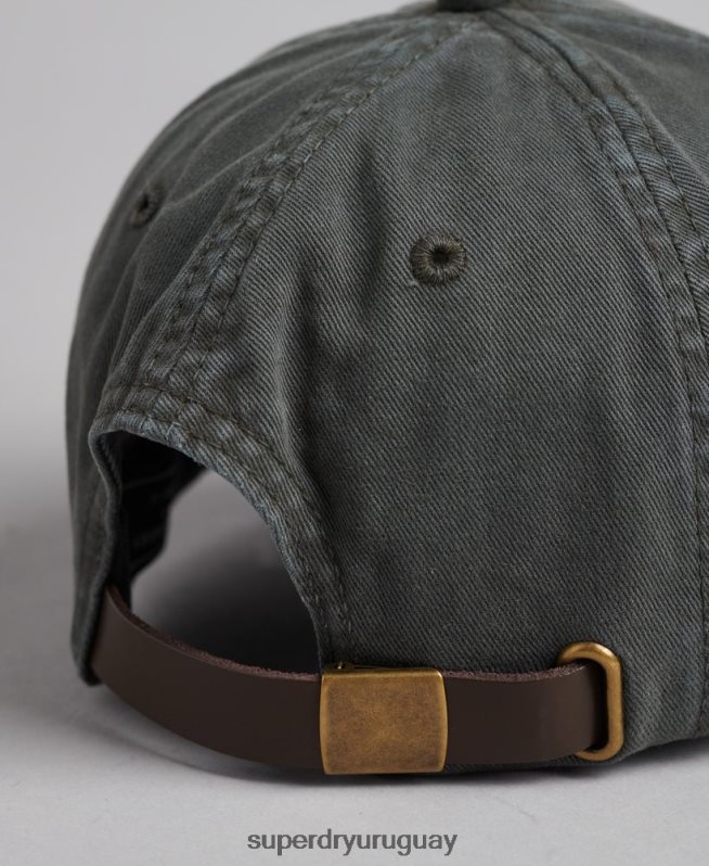 uy Superdry hombres gorra bordada vintage gris oscuro DT2N8Z1641 accesorios