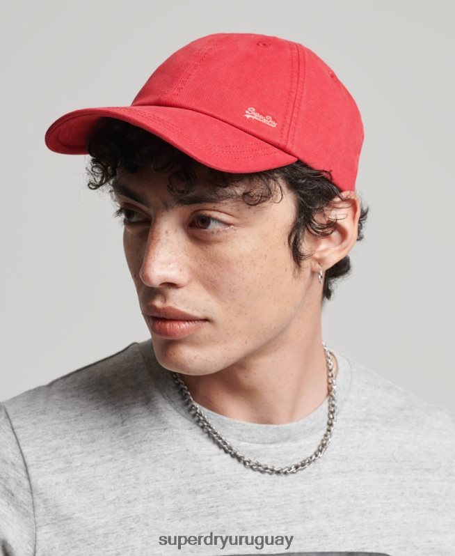 uy Superdry hombres gorra bordada vintage rojo DT2N8Z1644 accesorios