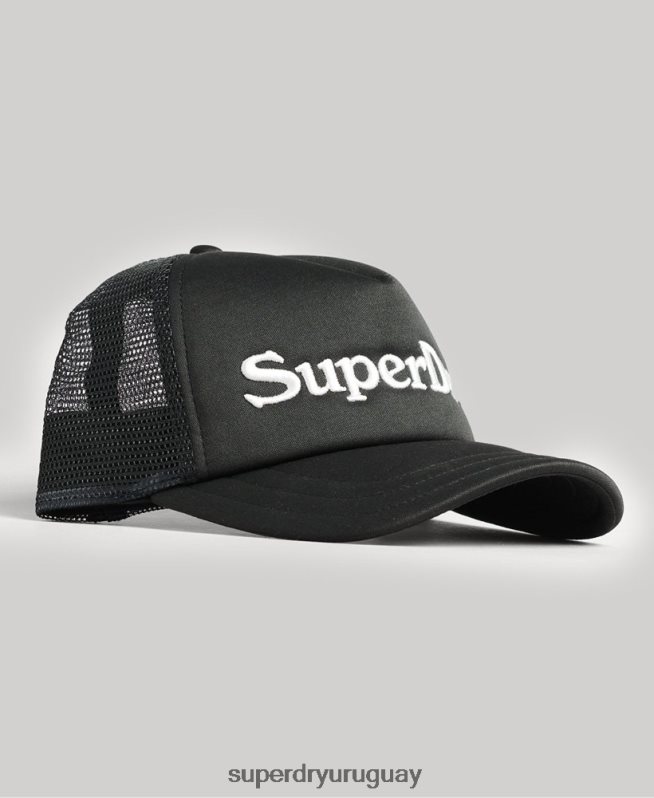 uy Superdry hombres gorra de camionero con gráfico gris oscuro DT2N8Z1708 accesorios
