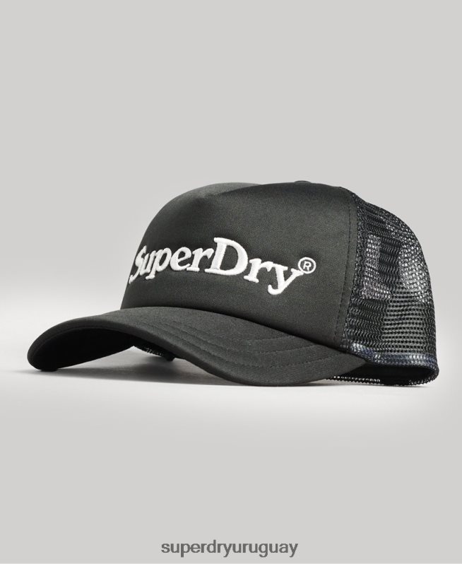 uy Superdry hombres gorra de camionero con gráfico gris oscuro DT2N8Z1708 accesorios