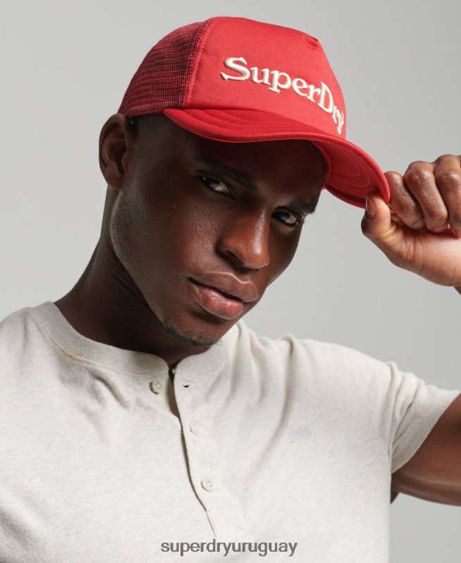 uy Superdry hombres gorra de camionero con gráfico rojo DT2N8Z1709 accesorios