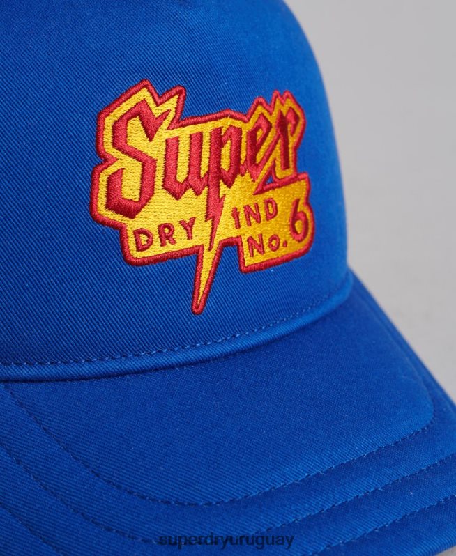 uy Superdry hombres gorra de camionero con gráfico vintage azul DT2N8Z1669 accesorios