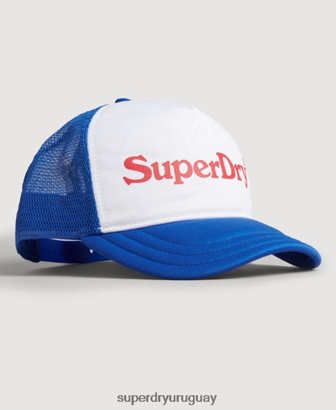 uy Superdry hombres gorra de camionero con gráfico vintage azul DT2N8Z6378 accesorios