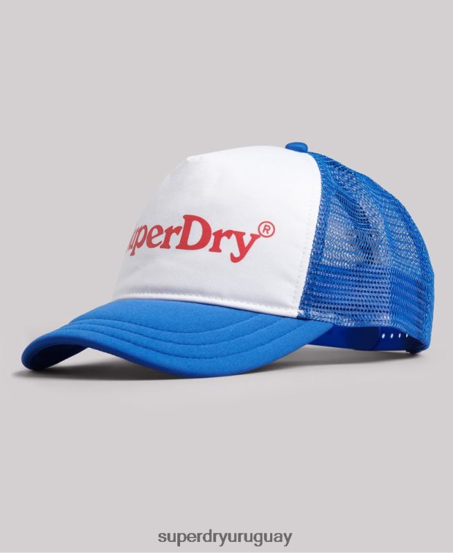 uy Superdry hombres gorra de camionero con gráfico vintage azul DT2N8Z6378 accesorios