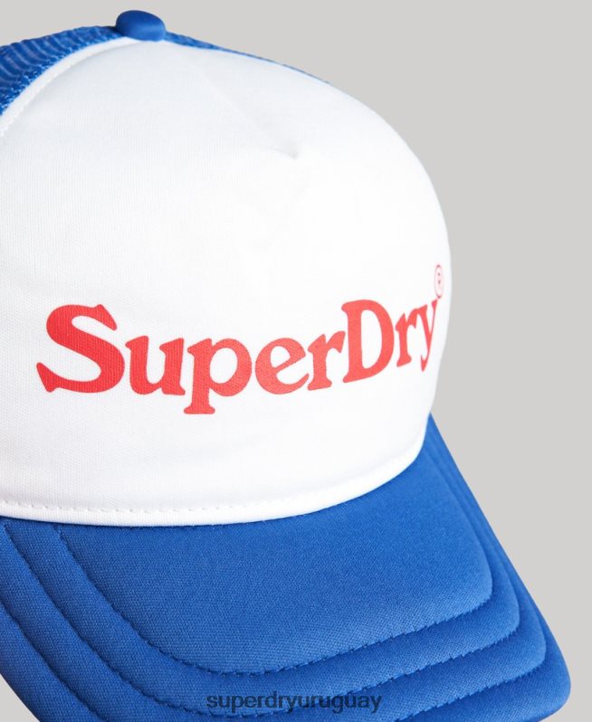 uy Superdry hombres gorra de camionero con gráfico vintage azul DT2N8Z6378 accesorios