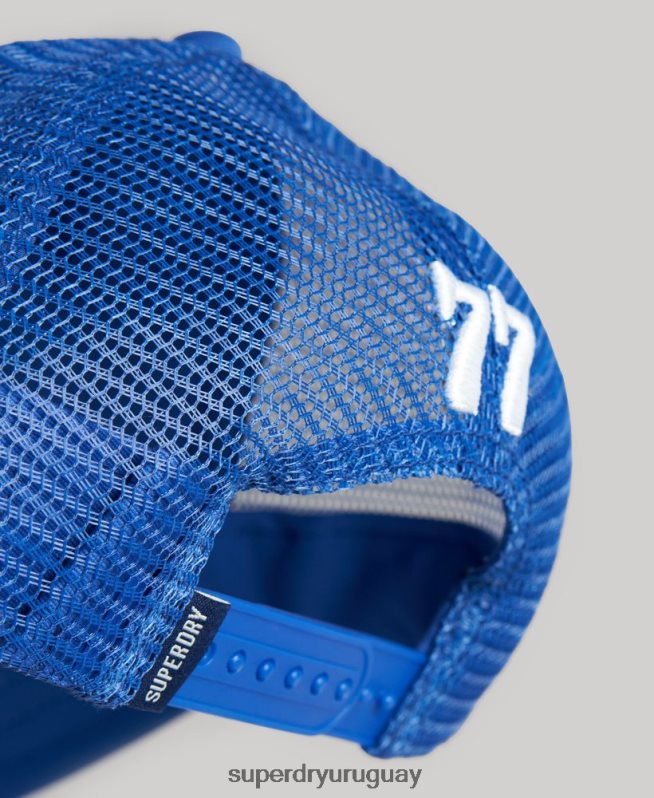 uy Superdry hombres gorra de camionero con gráfico vintage azul DT2N8Z6378 accesorios