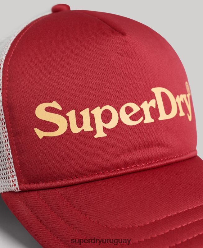 uy Superdry hombres gorra de camionero con gráfico vintage rojo DT2N8Z6367 accesorios