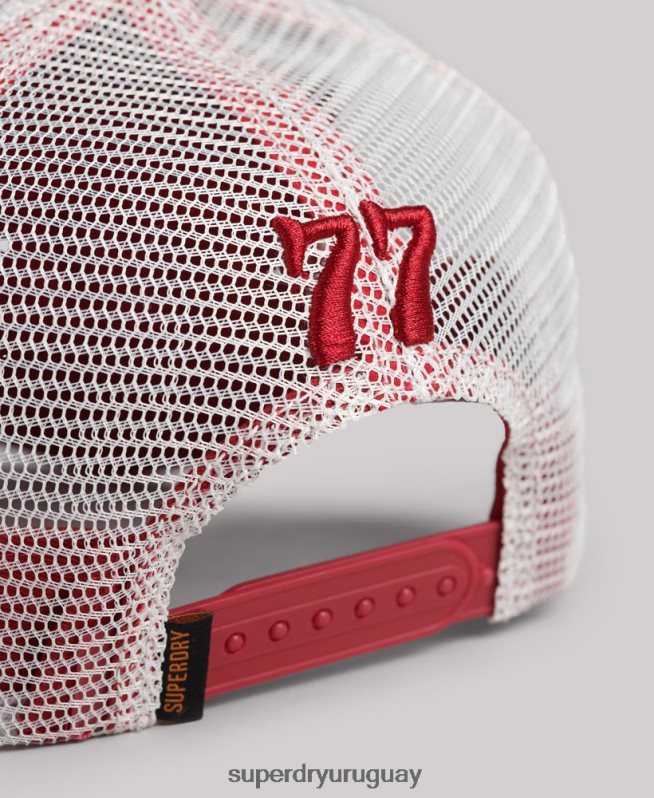uy Superdry hombres gorra de camionero con gráfico vintage rojo DT2N8Z6367 accesorios