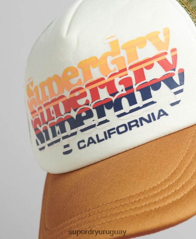 uy Superdry hombres gorra de camionero vintage blanco DT2N8Z1604 accesorios