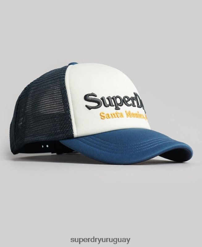 uy Superdry hombres gorra de camionero vintage blanco DT2N8Z1624 accesorios