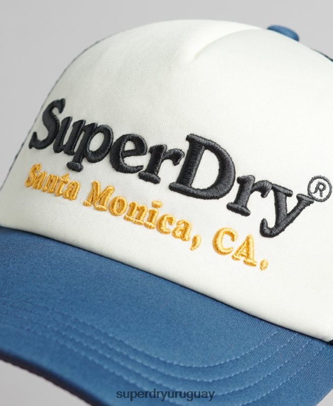 uy Superdry hombres gorra de camionero vintage blanco DT2N8Z1624 accesorios