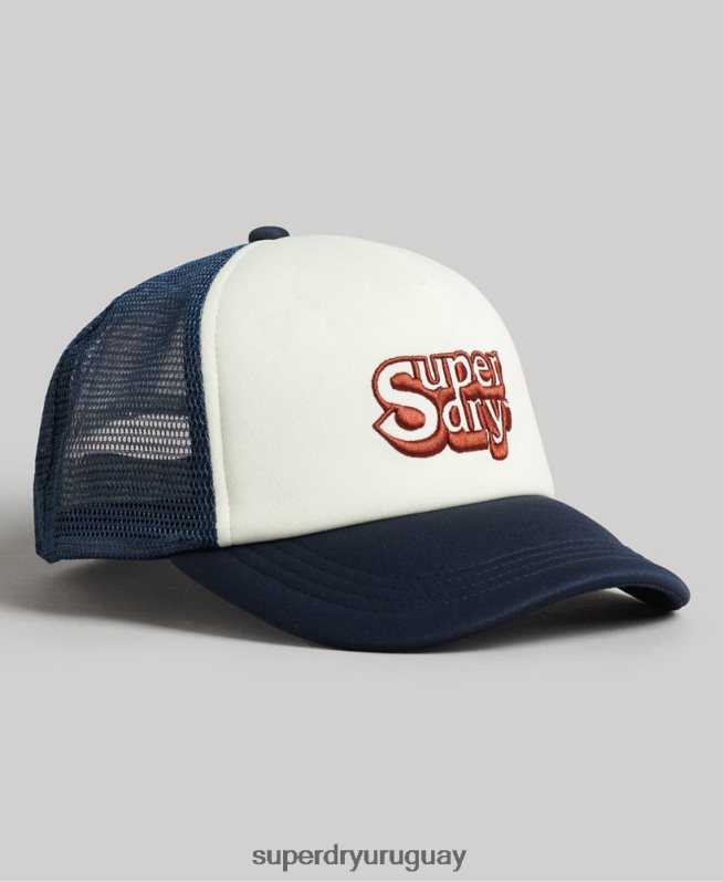 uy Superdry hombres gorra de camionero vintage blanco DT2N8Z1651 accesorios